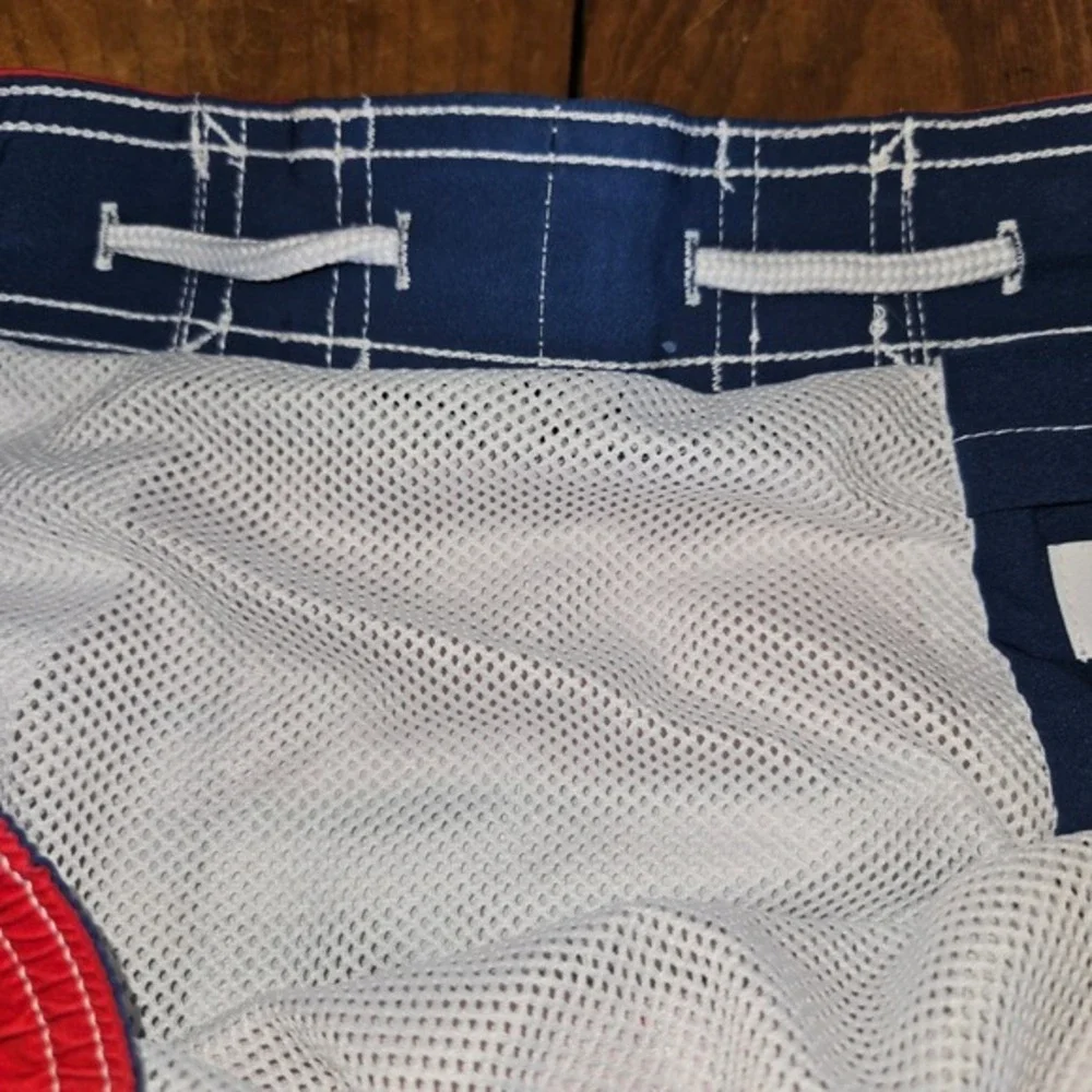 Sonoma Goods For Life Mens Striped Board Shorts Navy Red White Size Medium‎
